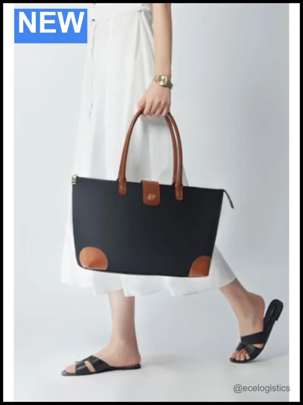Laptop Tote Handbag Shoulder Bag with Zipper Closure